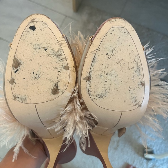 Rare Zara pink nude feather satin open toe mule size 39 - Picture 12 of 13